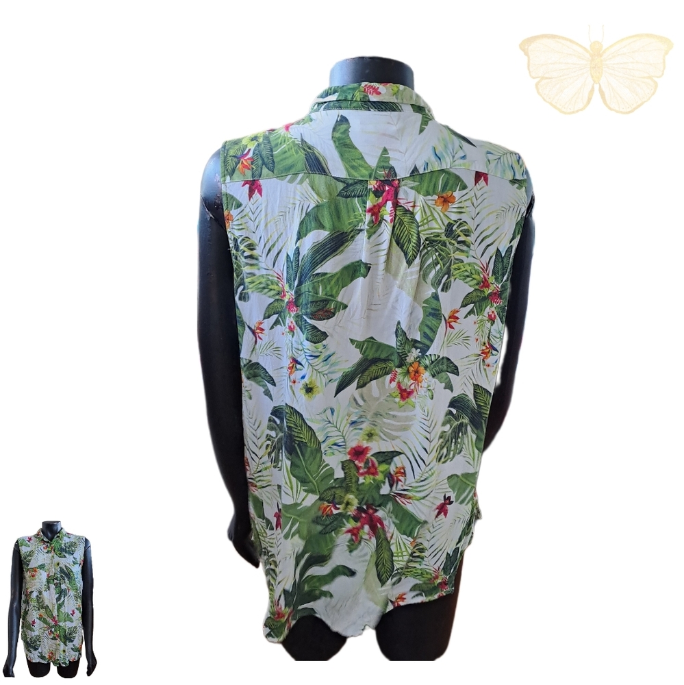 W Lane, Size 18, Tropical sleeveless top - Picture 3 of 4